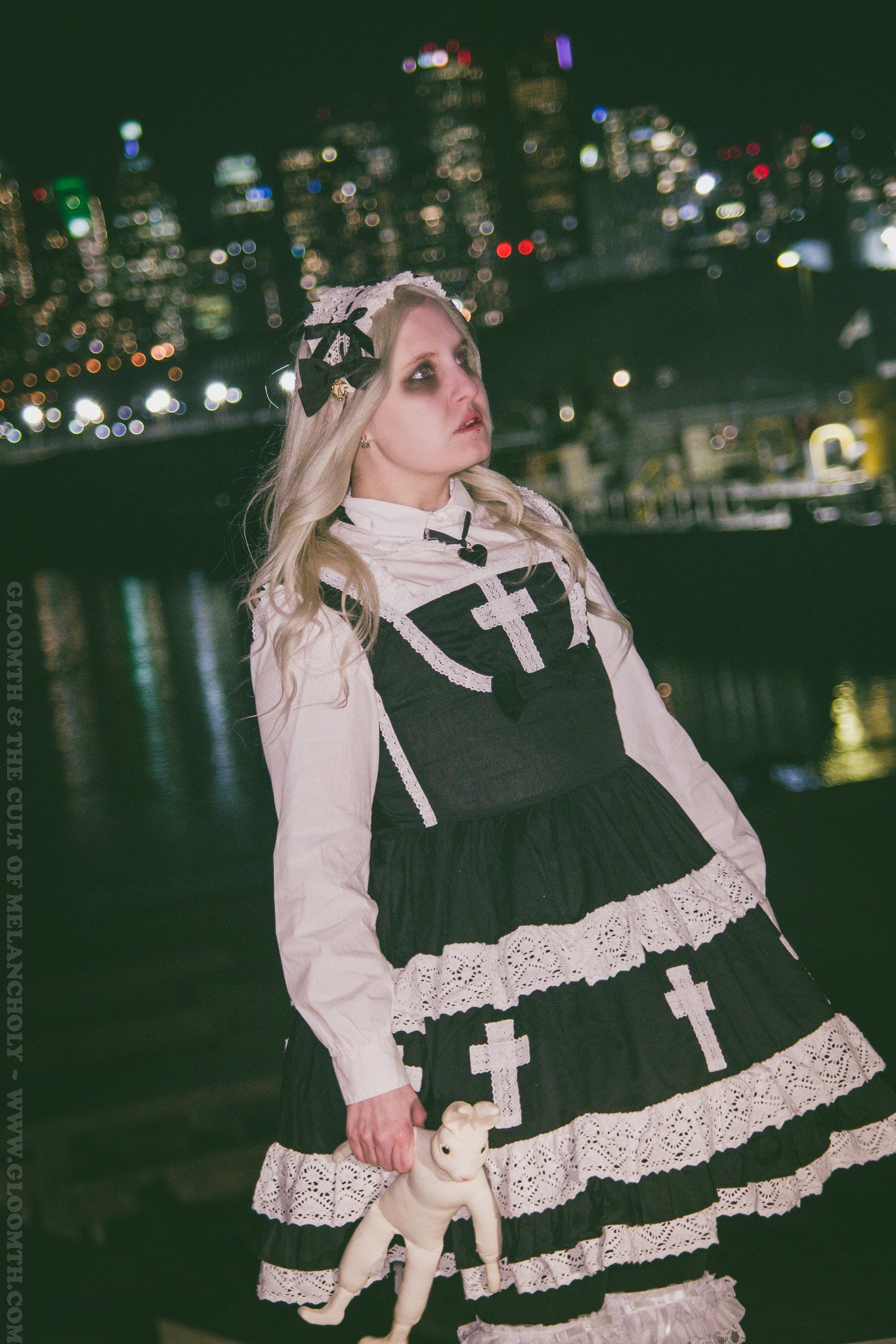 Church Gothic Lolita Jumperskirt with Lace Crosses — Gloomth